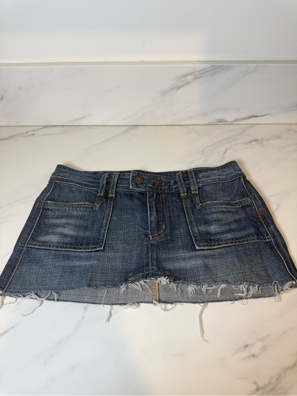 Y2K mini skirt with raw hem